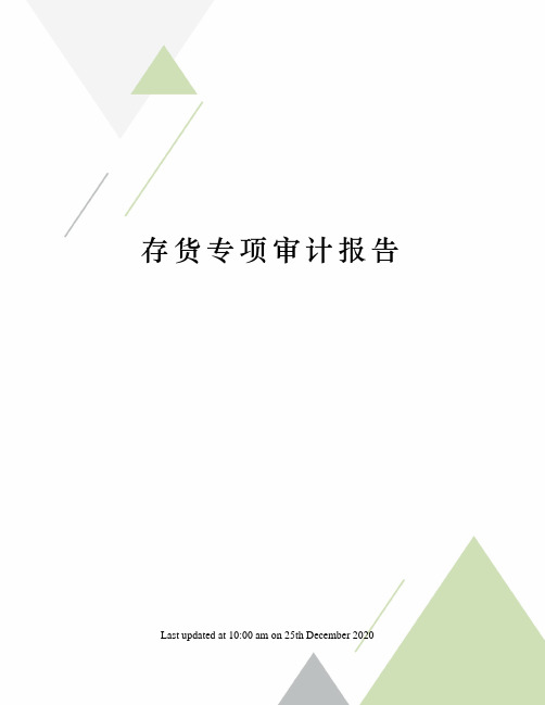 存货专项审计报告