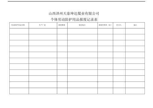 (完整版)个体劳动防护用品报废记录表.doc