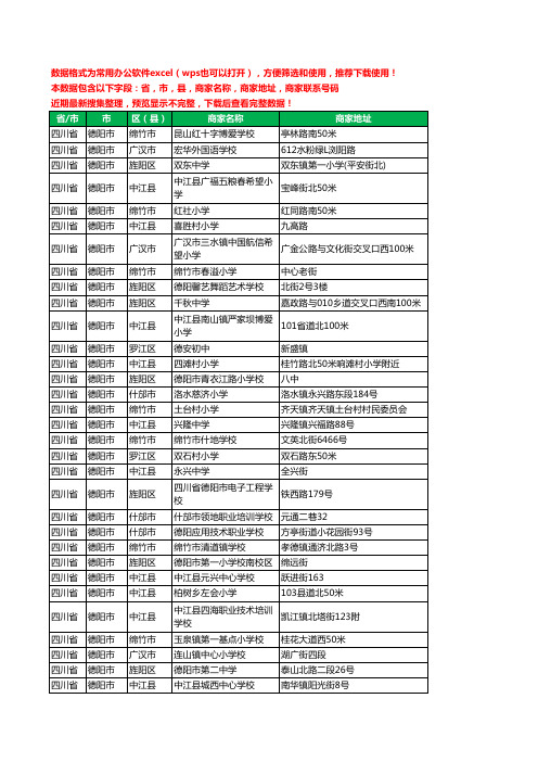 2020新版四川省德阳市学校工商企业公司商家名录名单黄页联系电话号码地址大全705家