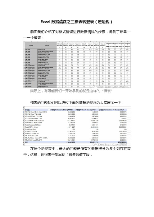 Excel数据清洗之三横表转竖表（逆透视）