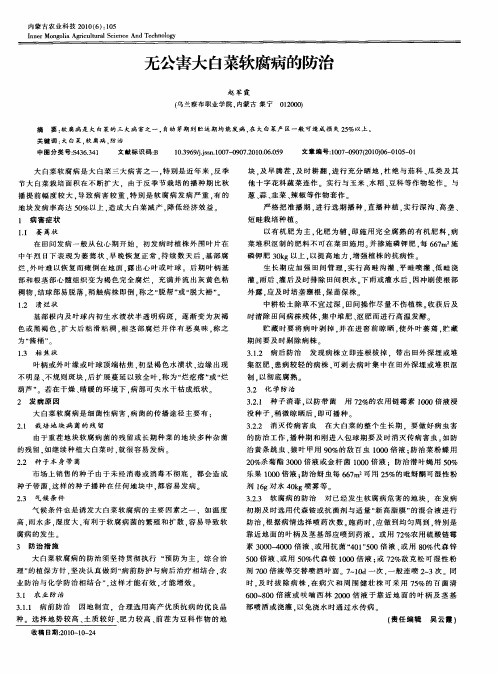 无公害大白菜软腐病的防治