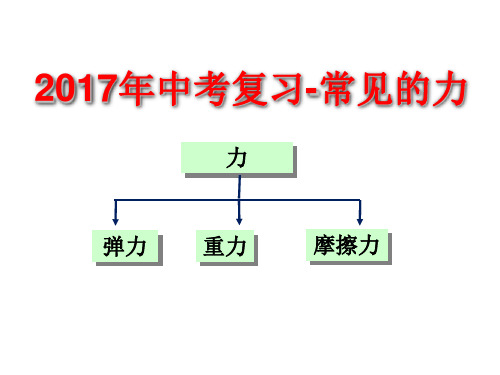 人教版九年级物理中考重点知识点复习《弹力、重力和摩擦力和压力》 (共26张PPT)