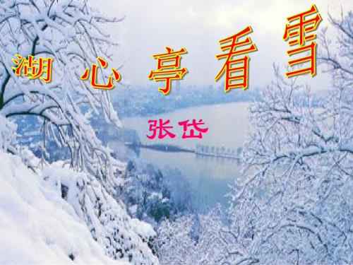 人教部编版九年级上册语文PPT课件：12 《湖心亭看雪》(共28张PPT)