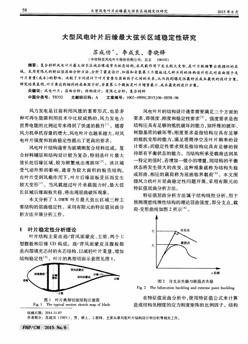 大型风电叶片后缘最大弦长区域稳定性研究