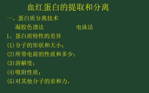 血红蛋白的提取和分离PPT课件
