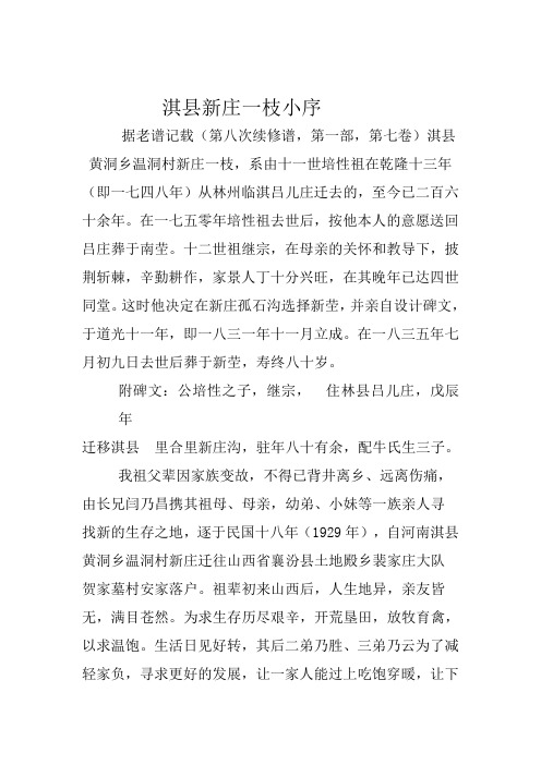 壶林山堂阎氏族谱淇县新庄一枝小序