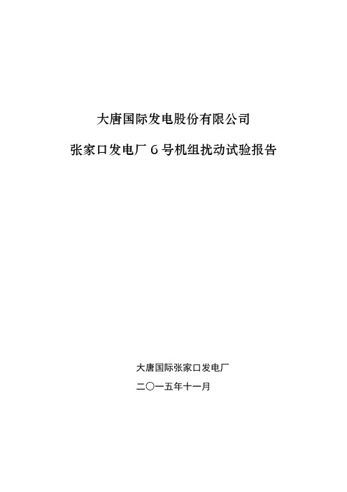 6号机组扰动试验报告