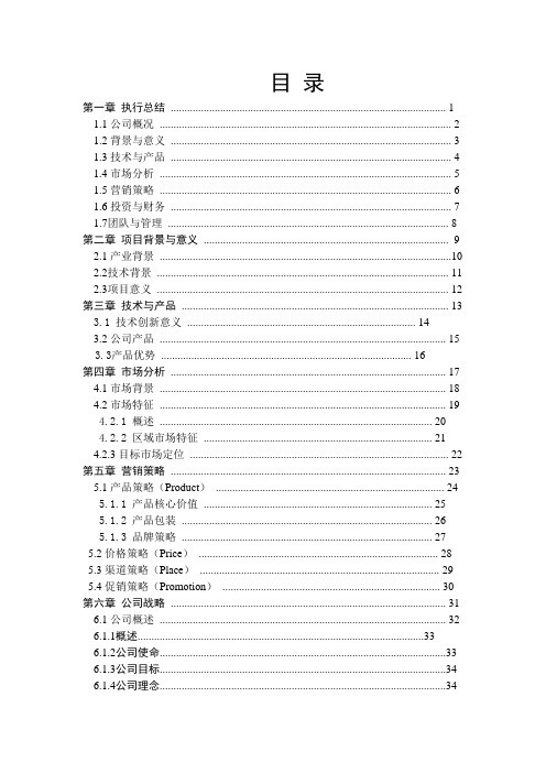 创文智能玩具文化有限公司创业计划书