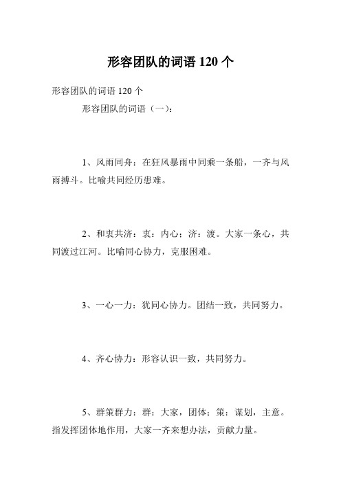 形容团队的词语120个
