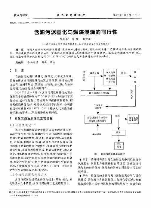 含油污泥固化与燃煤混烧的可行性