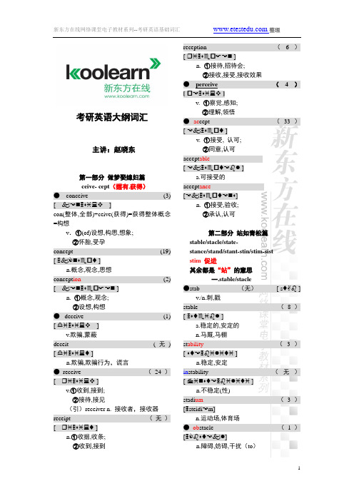 2011考研英语大纲词汇