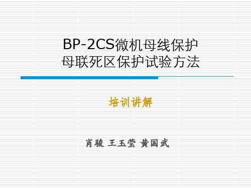 母线保护母联死区保护试验方法培训讲解