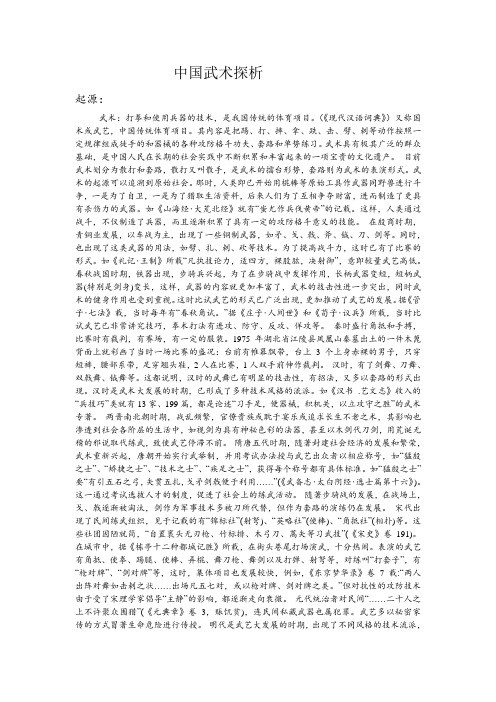 中国武术探析