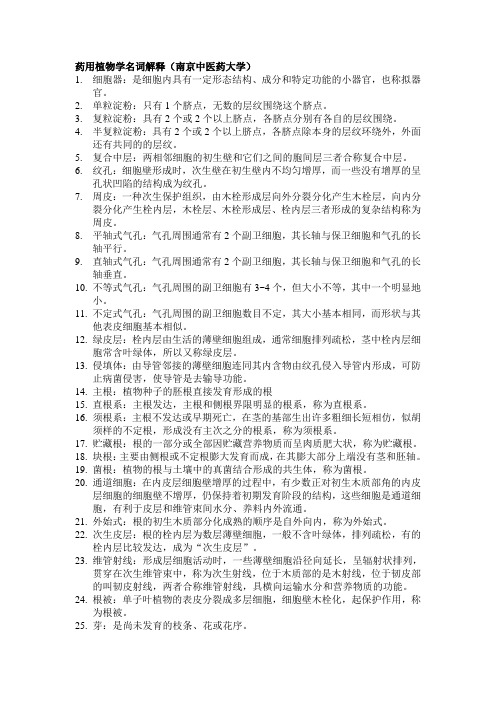 药用植物学期末考试