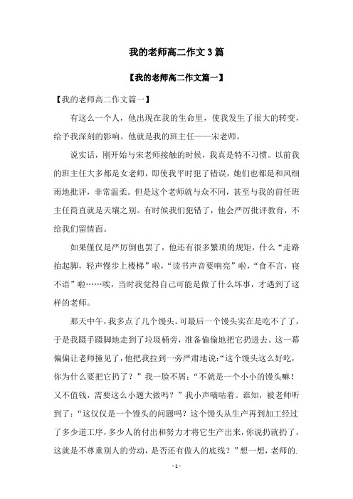 我的老师高二作文3篇