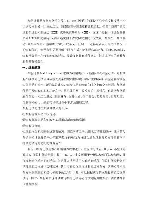 细胞迁移和侵袭实验的区别