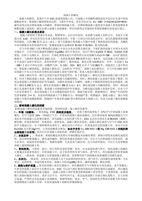 论文 混凝土碳化 研究