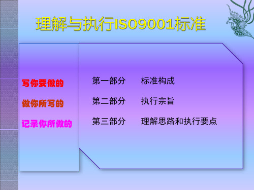 理解与执行ISO9001标准