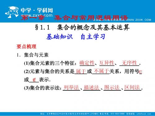 2012届高三步步高大一轮复习课件：1.1  集合的概念及其基本运算