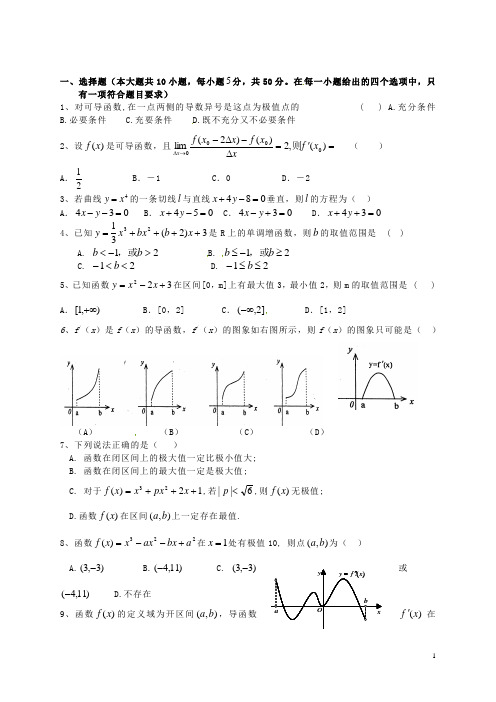 浙江省桐庐分水高级中学高考数学复习 导数
