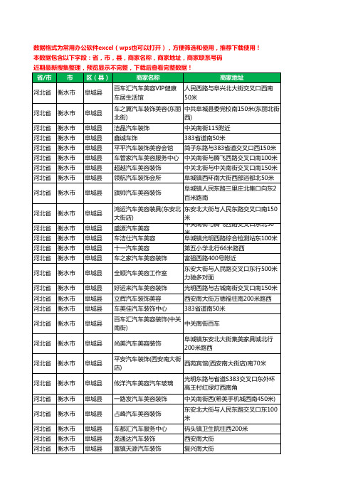2020新版河北省衡水市阜城县汽车装饰工商企业公司商家名录名单联系电话号码地址大全39家
