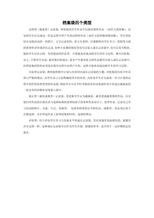 档案袋四个类型