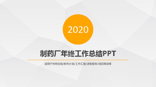 制药厂年终工作总结PPT
