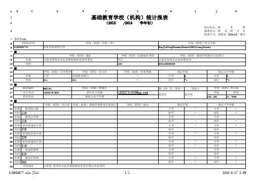2015孙家营小学小基报表