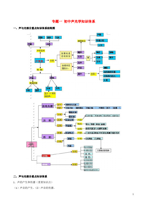 中考物理总复习 10个重点新专题讲座 专题一 初中声光