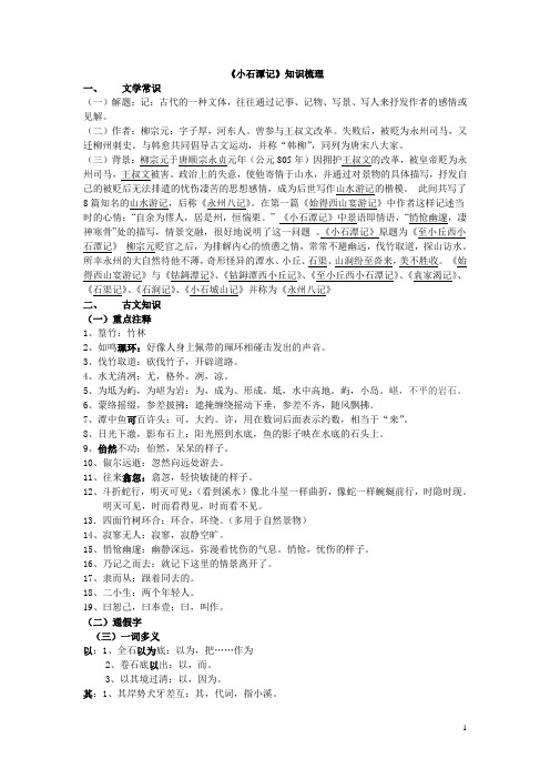 小石潭记知识梳理