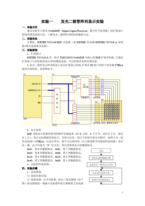 发光二极管阵列显示实验