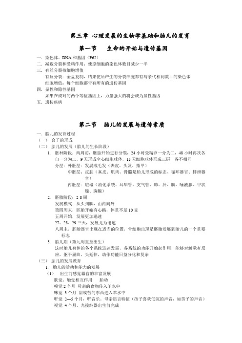 心理发展的生物学基础和胎儿的发育