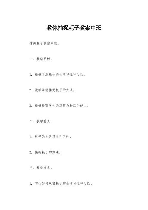 教你捕捉耗子教案中班