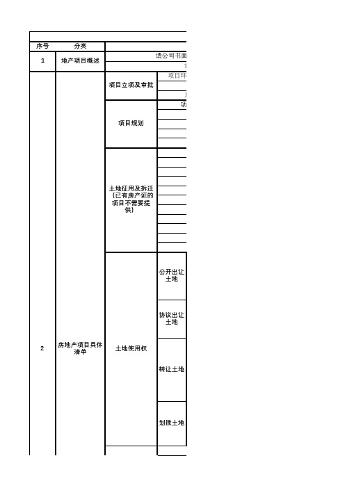 文旅酒店房产项目投资标准尽调清单