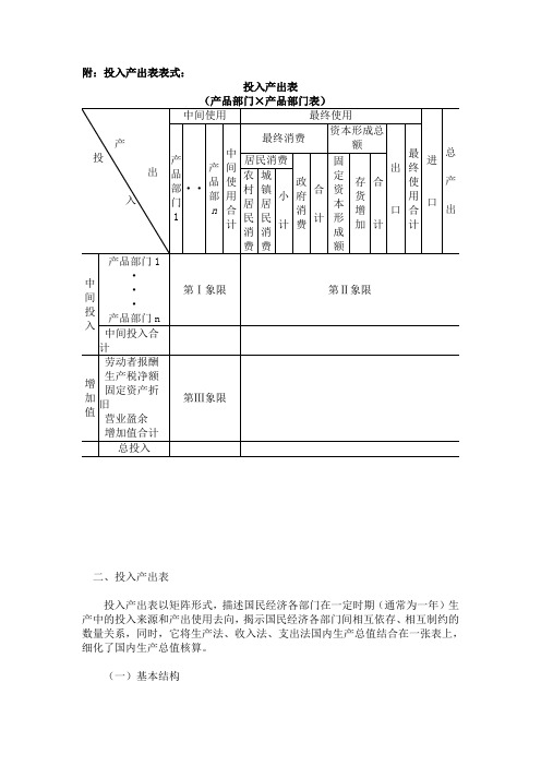 投入产出表表式