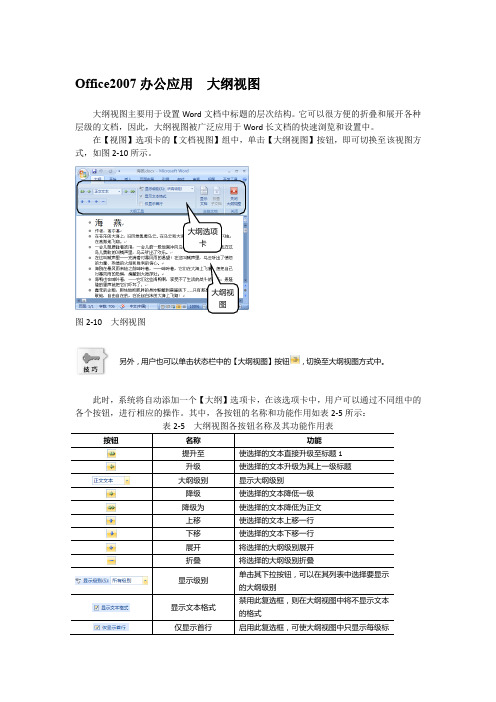 Office2007办公应用  大纲视图