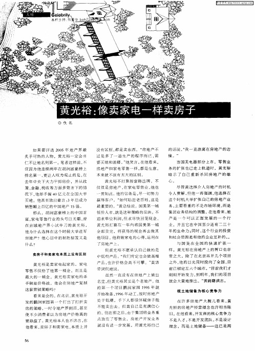 黄光裕：像卖家电一样卖房子