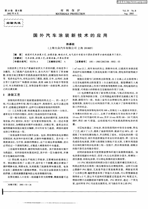 国外汽车涂装新技术的应用