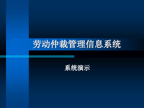 劳动仲裁管理信息系统演示