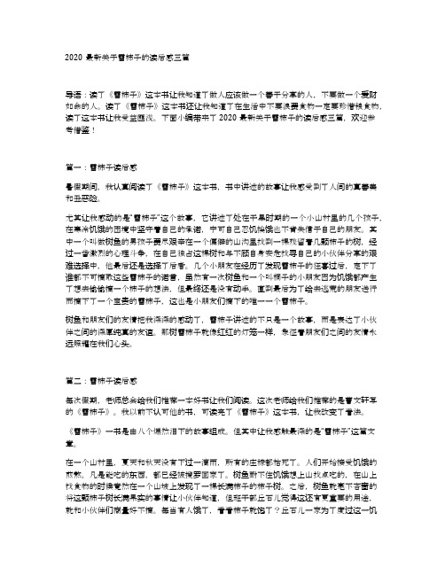 2020最新关于雪柿子的读后感三篇