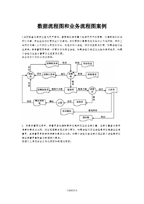 数据流程图和业务流程图案例