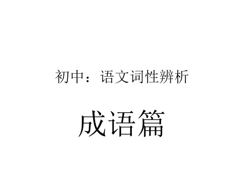中考词性辨析、成语误用