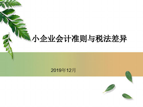 小企业会计准则与税法差异133页PPT
