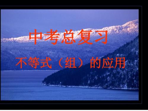 中考数学复习不等式组的应用[人教版]