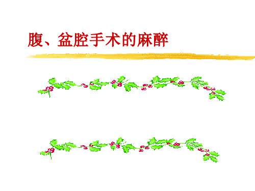 腹、盆腔手术的麻醉 PPT