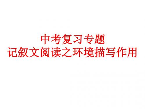 中考复习专题记叙文之环境描写作用【祝壮】4、19