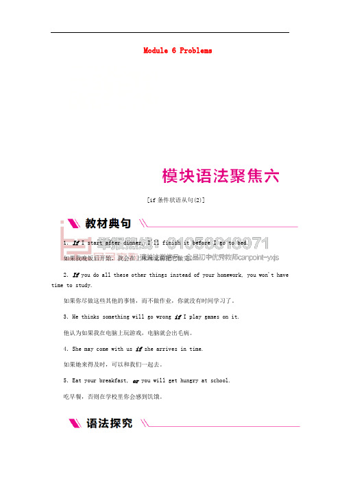 广西2018年秋九年级英语上册 Module 6 Problems语法聚焦六练习 (新版)外研版