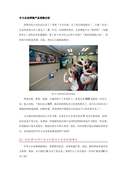 中小企业网络产品采购分析