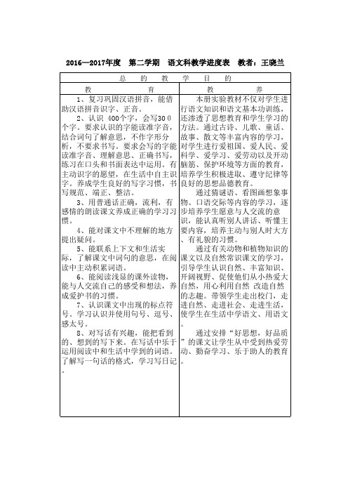 一年级语文教育教养