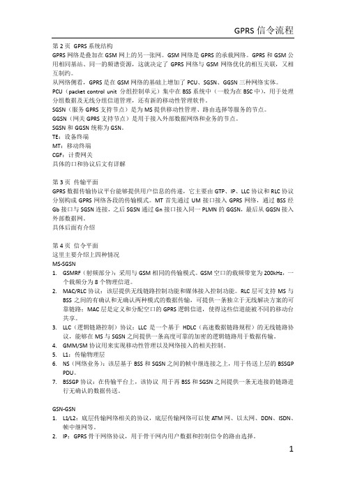GPRS信令流程讲义